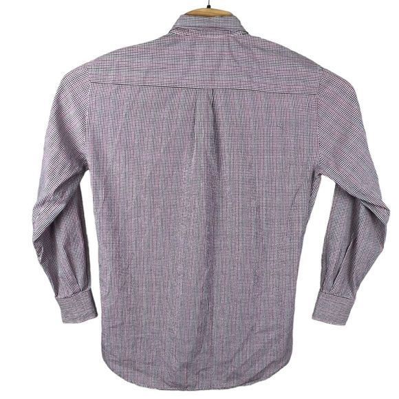 Peter Millar Multicolor Gingham Long Sleeve Hidden Button Down Shirt Medium Flaw - Picture 3 of 5